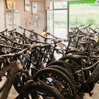 Photos de l'intérieur du magasin Cycles Henrard à Aubel - Coin VTT