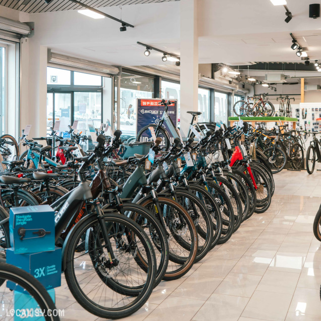 Vélos électriques en exposition chez Bicyclic à Marche-en-Famenne, commerce de vélos.