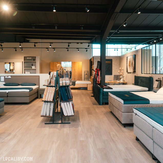 Magasin de literie Dodomax à Alleur avec exposition de matelas et accessoires de sommeil.